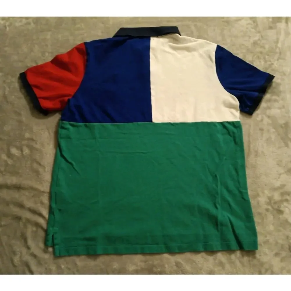 Polo Ralph Lauren Big Pony Colorblock Polo Shirt Mens Large Classic Fit